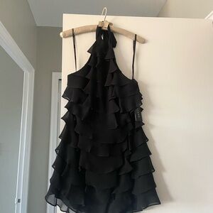 Marciano Elegant Black Ruffle Dress
